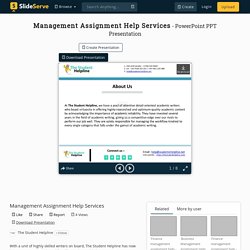 Management Assignment Help Services