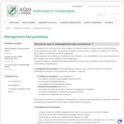 Management des processus - AQM Conseil