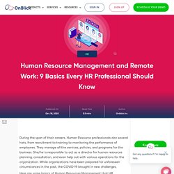 Human Resource Management and Remote Work: 9 Basics Every HR Professional Should Know -OnBlick