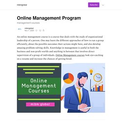 Online Management Program - mibmglobal