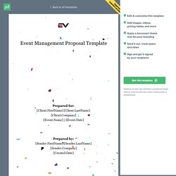 Event Management Proposal Template. Get Free Sample.