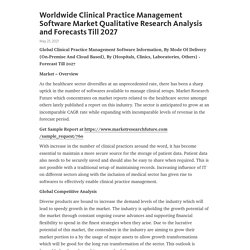 May 2021 Report on Global Worldwide Clinical Practice Management Software Market Overview, Size, Share and Trends 2023