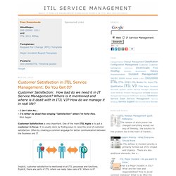 ITIL Customer Satisfaction: Do You Get It?