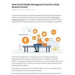 How Social Media Management Services Help Business Grow?