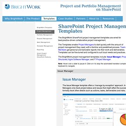SharePoint Project Management Templates