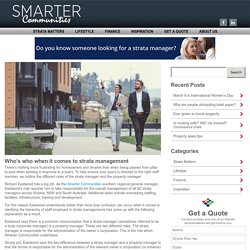Who's who when it comes to strata management