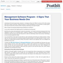 Management Software Program - 5 Signs That Your Business Needs One