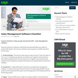 Sales Management Software Checklist