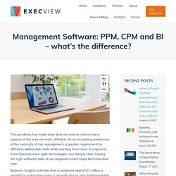 Management Software: PPM, CPM and BI - what’s the difference? - Execview