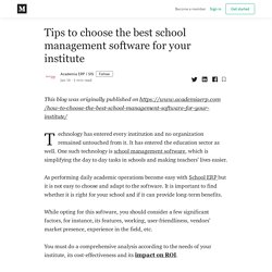 Tips to choose the best school management software for your institute