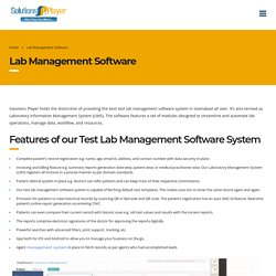 Lab Management Software - Software House in Islamabad Pakistan