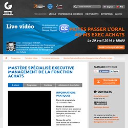 Management de la Fonction Achats Mastère Spécialisé Executive - ESC Grenoble Ecole Supérieure de Commerce