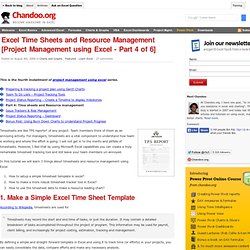Excel Timesheet Templates, Resource Management Templates - Project Management using Excel Spreadsheets