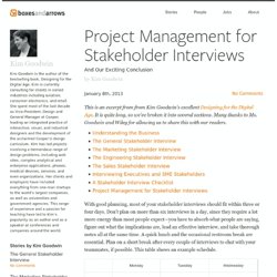 Project Management for Stakeholder Interviews