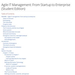 Agile IT Management: From Startup to Enterprise (Student Edition)