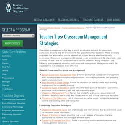 Teacher Tips: Classroom Management Strategies