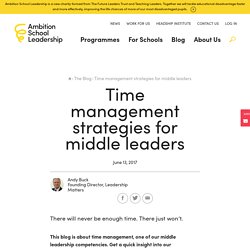 Time management strategies for middle leaders