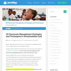 20 Classroom Management Strategies