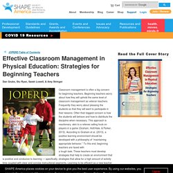 Effective Classroom Management in Physical Education: Strategies for Beginning Teachers