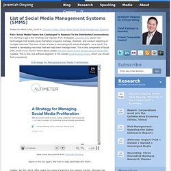 List of Social Media Management Systems (SMMS) &quot; Web Strategy by ...