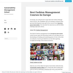 Best Fashion Management Courses In Europe