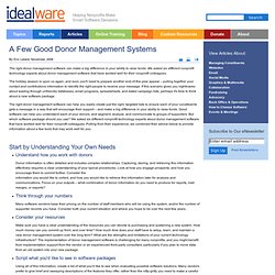 A Few Good Donor Management Systems
