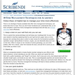 10 Time Management Techniques for Academics