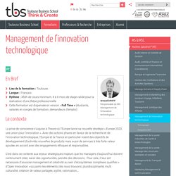 Etudes et formation management de l'innovation technologique