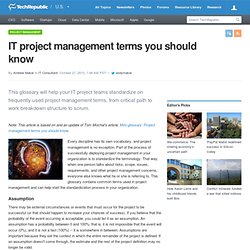 IT project management terms you should know