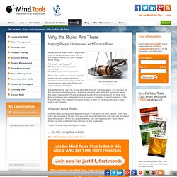 Why the Rules are There - Team Management Training from MindTools