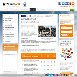 Burnout Self-Test - Stress Management Training from MindTools.com