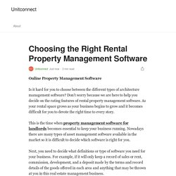 Choosing the Right Rental Property Management Software