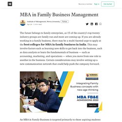 MBA in Family Business Management - Institute of Management, Nirma University - Medium