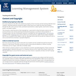 Adaptive Release : Content Management : Learning Management System : The University of Melbourne