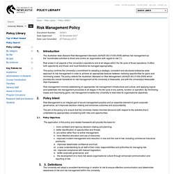 Risk Management Policy / Policy Library