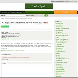 NDIS plan management in Western Australia