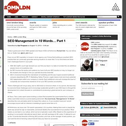 SEO Management in 10 Words... Part 1
