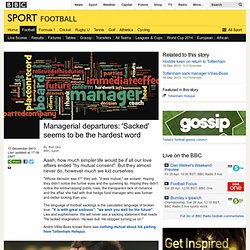 BBC Sport - Managerial departures: 'Sacked' seems to be the hardest word