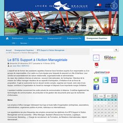 Le BTS Support à l'Action Managériale - Lycée Georges Braque - Lycée des métiers de l'intelligence économique et du management - Argenteuil