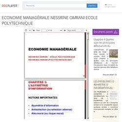 ECONOMIE MANAGÉRIALE NESSRINE OMRANI ECOLE POLYTECHNIQUE