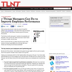 7 Things Managers Can Do to Improve Employee Performance