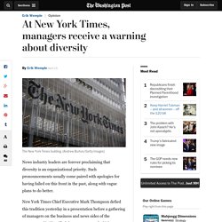 At New York Times, managers receive a warning about diversity