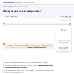 Managez une équipe au quotidien