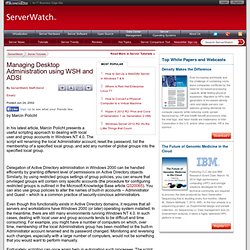 Managing Desktop Administration using WSH and ADSI — ServerWatch.com