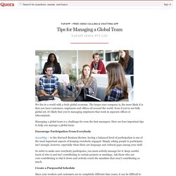 Tips for Managing a Global Team