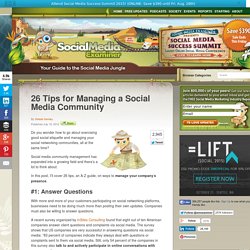 26 Tips for Managing a SM Community