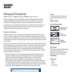 Managing UI Complexity