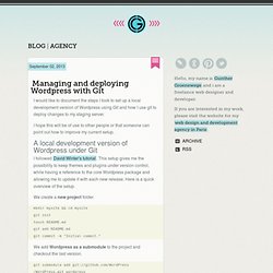 Managing and deploying Wordpress with Git
