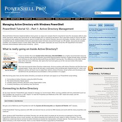 Managing Active Directory with Windows PowerShell