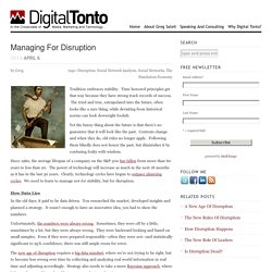 Managing For Disruption